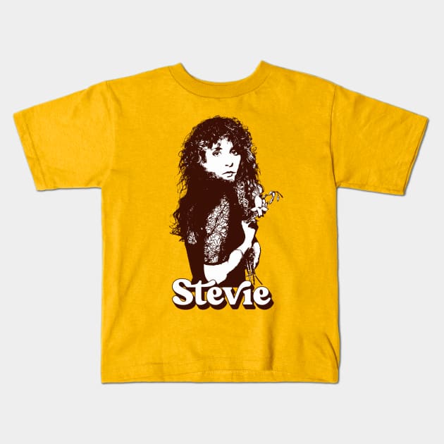 Stevie Nicks \-/ Retro Vintage Styled Design Kids T-Shirt by DankFutura